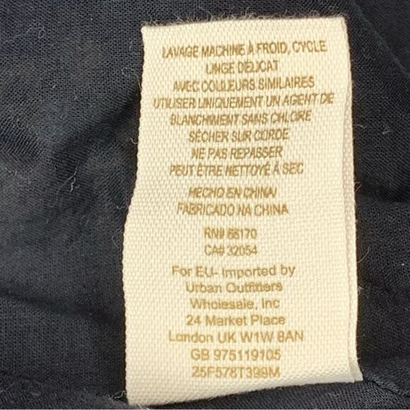 Free People Chiffon Baby Doll Dress Floral 3/4 Sleeve Size 0 Black and R… - Picture 13 of 14